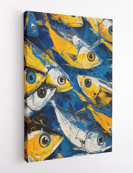 Vibrant Yellow and Blue Fish Pop Art Canvas Print & Poster – T670 – AiPrintLab