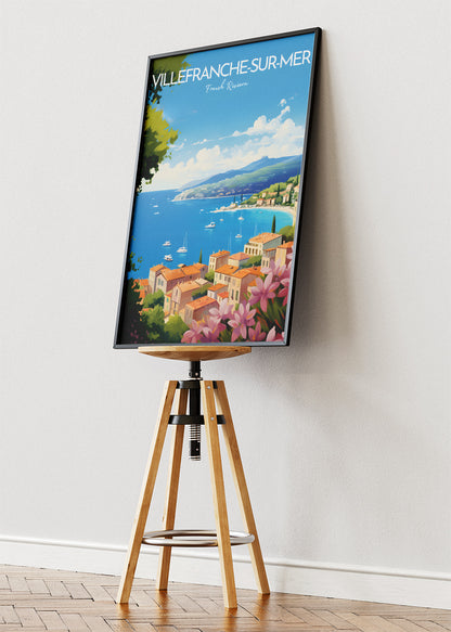 Villefranche-sur-Mer French Riviera Poster & Canvas Print – Vintage Coastal Art