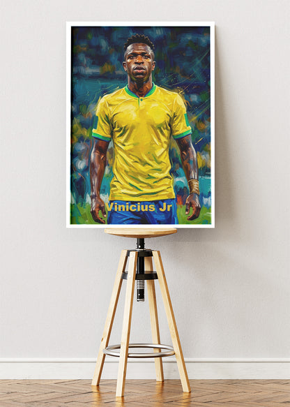 Vinicius Jr Brazil Football Poster Canvas & Print – AI PRINT LAB