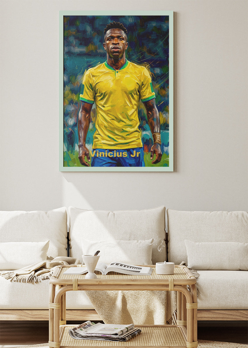 Vinicius Jr Brazil Football Poster Canvas & Print – AI PRINT LAB