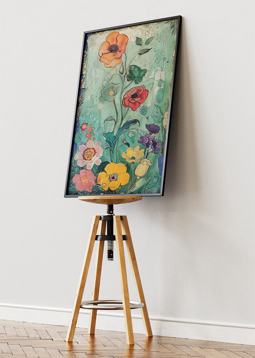 Vintage Botanical Floral Garden Illustration Canvas & Poster Print – AI PRINT LAB