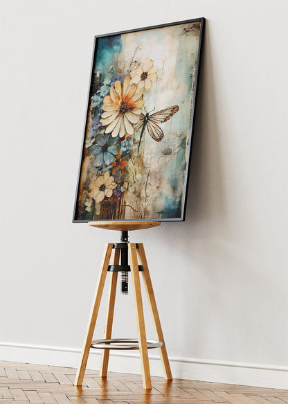 Vintage Butterfly Floral Garden Canvas & Poster Print – AI PRINT LAB