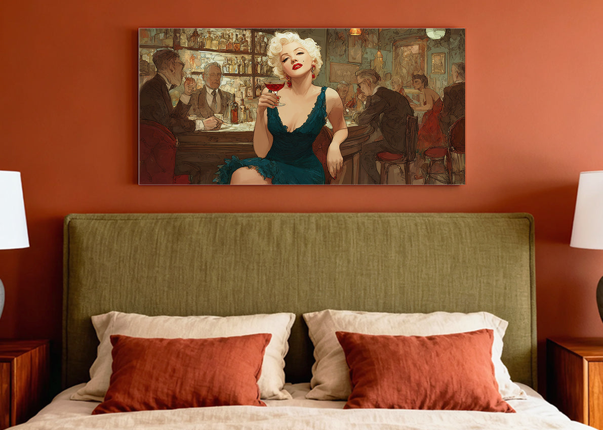 Vintage Cocktail Lounge Glamour Canvas – Single & 3 Panel Split – AI PRINT LAB