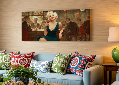 Vintage Cocktail Lounge Glamour Canvas – Single & 3 Panel Split – AI PRINT LAB