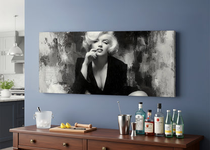 Vintage Glamour Monochrome Portrait Canvas – Single & 3 Panel Split – AI PRINT LAB