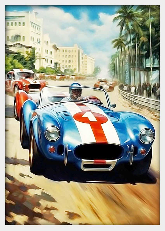 Vintage Red Racer Canvas & Poster Wall Art T324 Expressive Collection