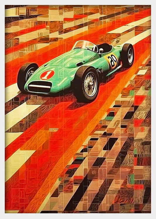 Vintage Red Racer Canvas & Poster Wall Art T357 Expressive Collection