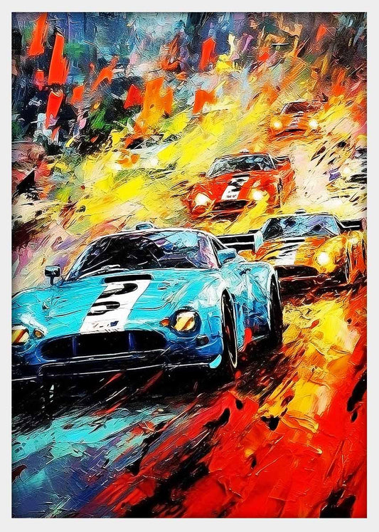 Vintage Red Racer Canvas & Poster Wall Art T375 Expressive Collection