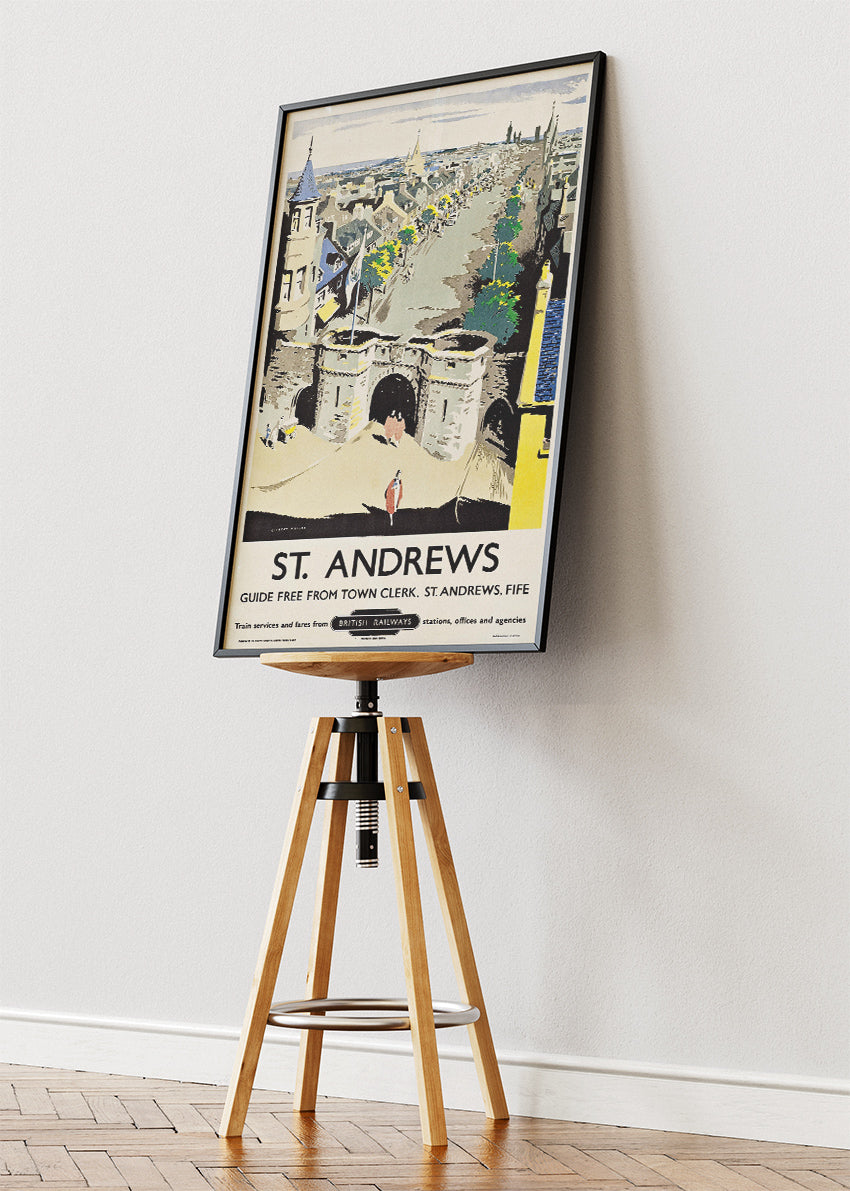 Vintage St Andrews Poster & Canvas Print – Classic Scottish Travel Art