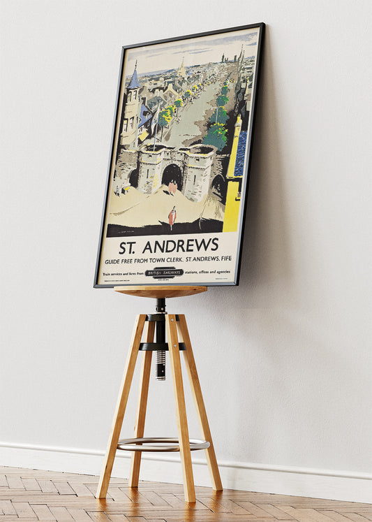 Vintage St Andrews Poster & Canvas Print – Classic Scottish Travel Art