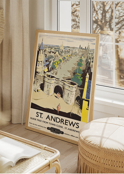 Vintage St Andrews Poster & Canvas Print – Classic Scottish Travel Art