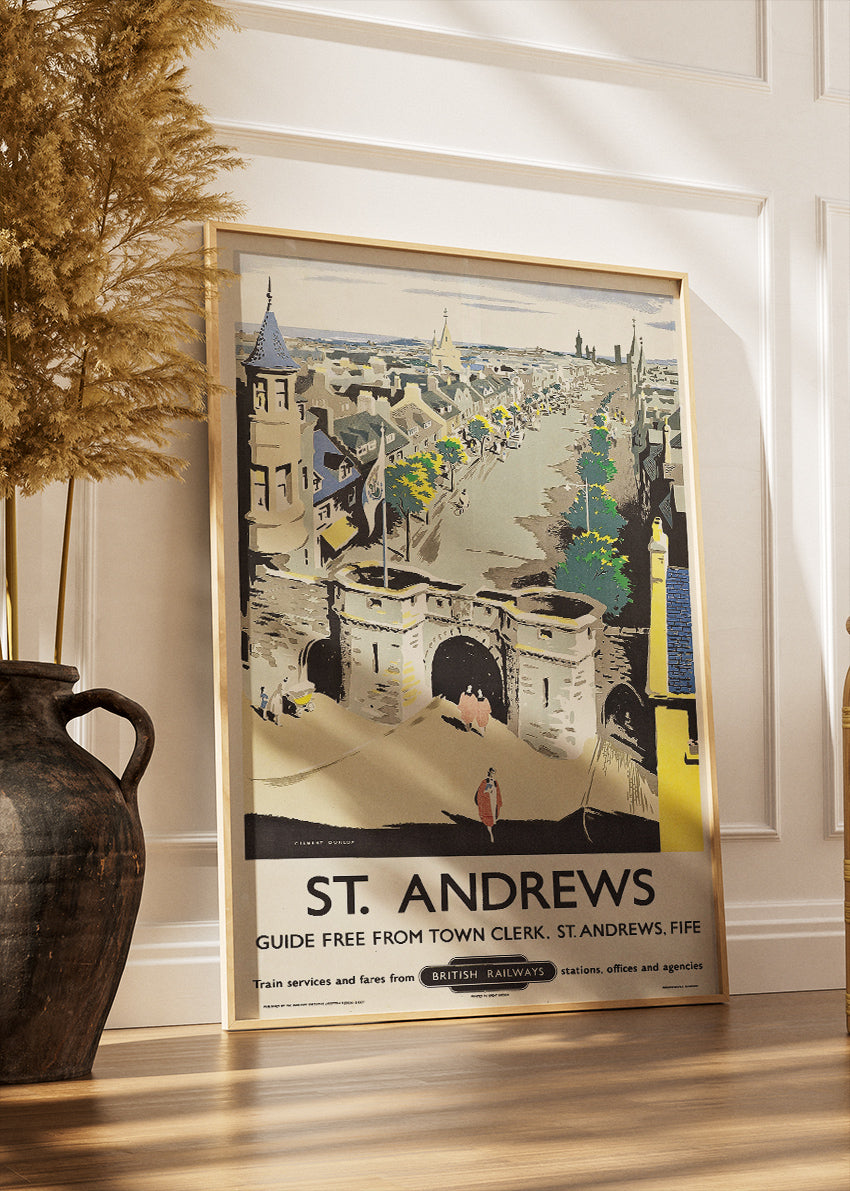 Vintage St Andrews Poster & Canvas Print – Classic Scottish Travel Art