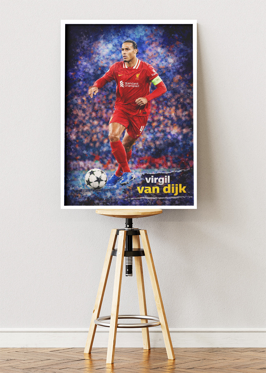 Virgil van Dijk Liverpool Action Poster Canvas & Print – AI PRINT LAB