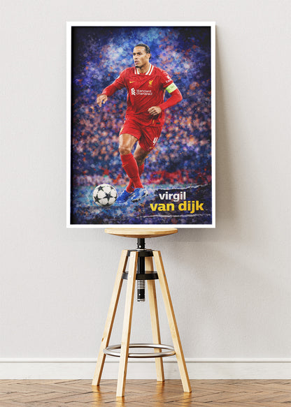 Virgil van Dijk Liverpool Action Poster Canvas & Print – AI PRINT LAB