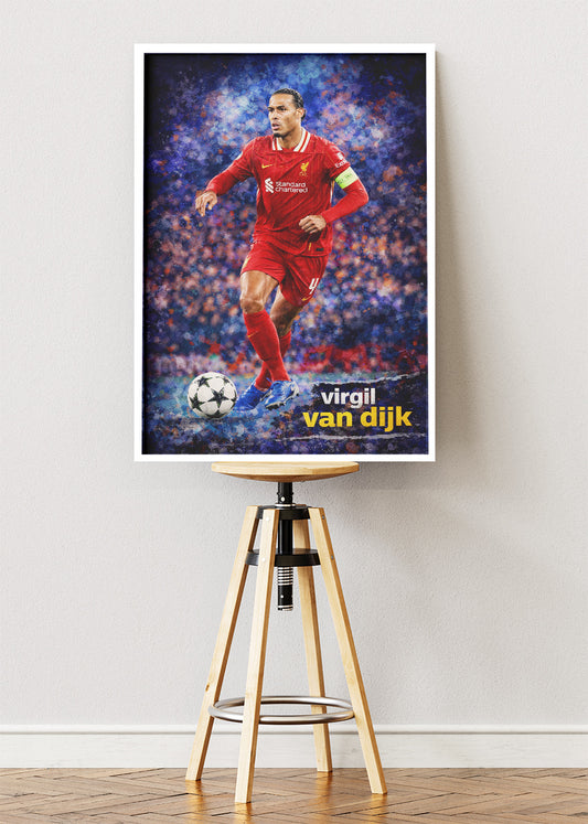 Virgil van Dijk Liverpool Action Poster Canvas & Print – AI PRINT LAB