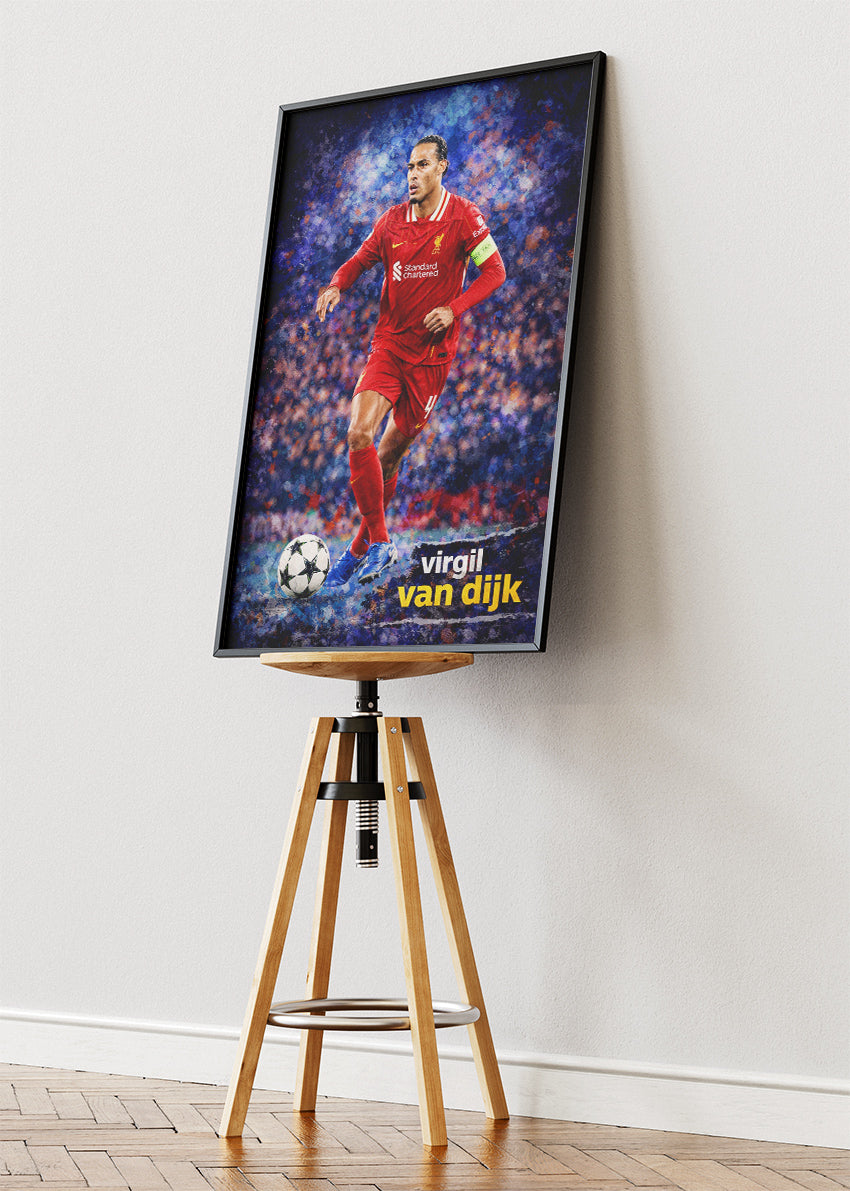 Virgil van Dijk Liverpool Action Poster Canvas & Print – AI PRINT LAB