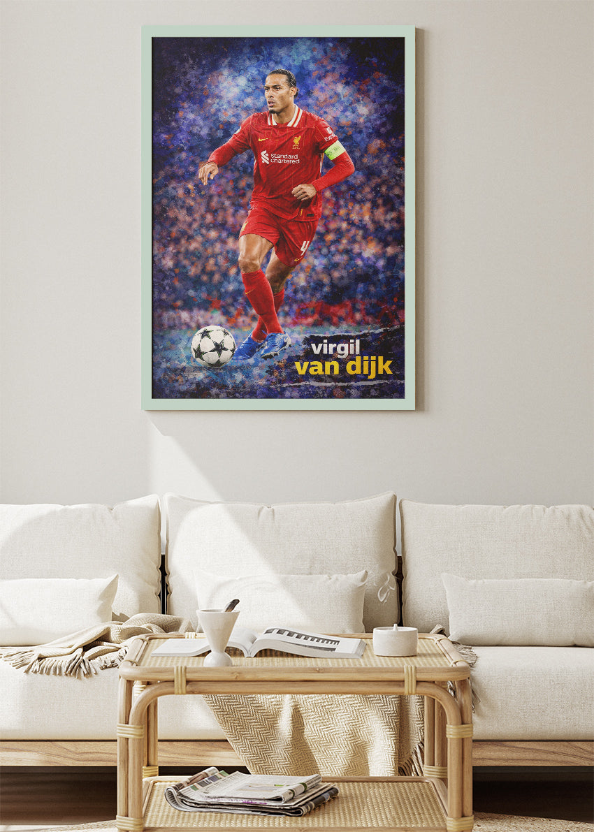 Virgil van Dijk Liverpool Action Poster Canvas & Print – AI PRINT LAB
