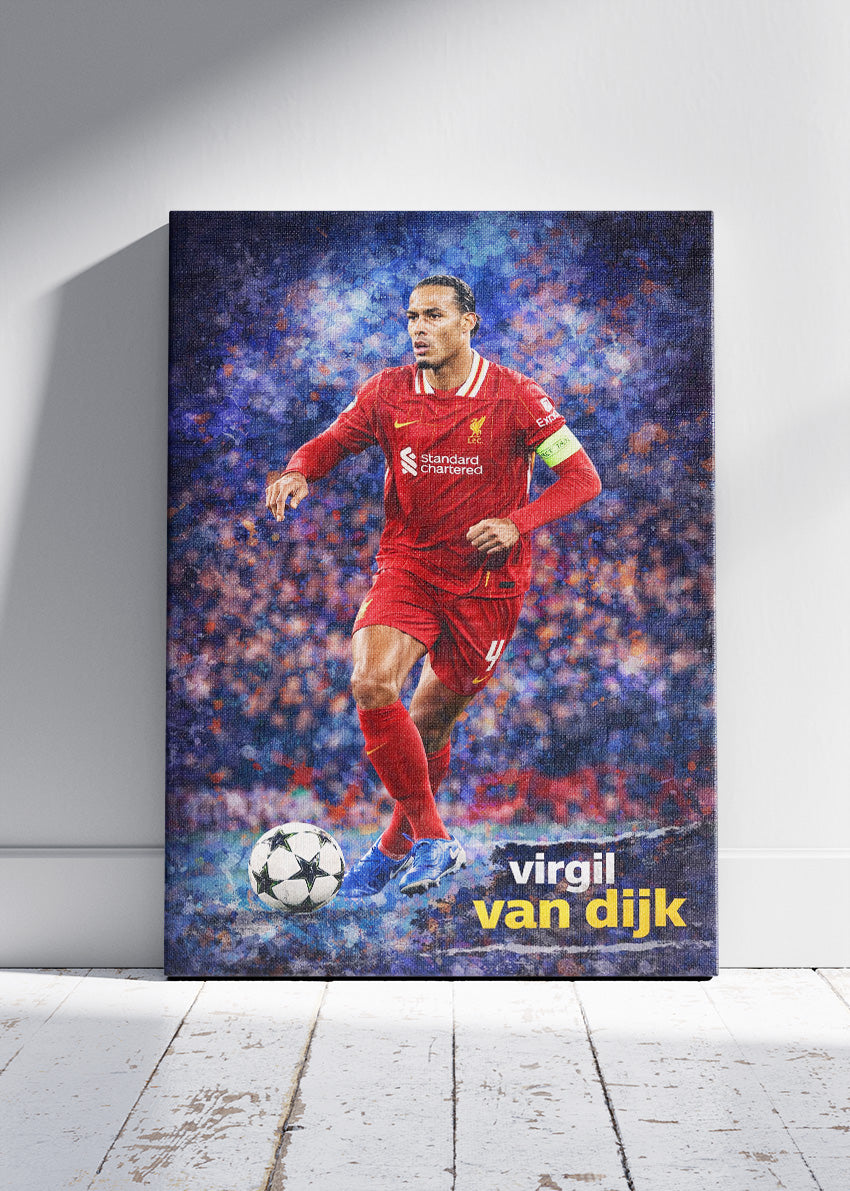 Virgil van Dijk Liverpool Action Poster Canvas & Print – AI PRINT LAB
