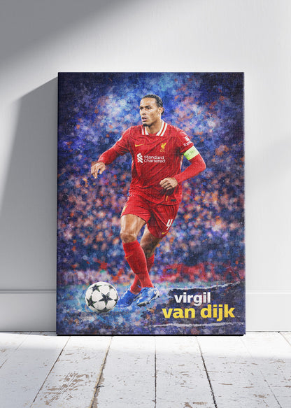 Virgil van Dijk Liverpool Action Poster Canvas & Print – AI PRINT LAB
