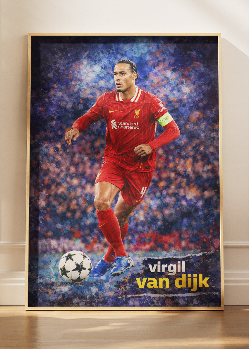 Virgil van Dijk Liverpool Action Poster Canvas & Print – AI PRINT LAB