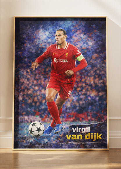 Virgil van Dijk Liverpool Action Poster Canvas & Print – AI PRINT LAB