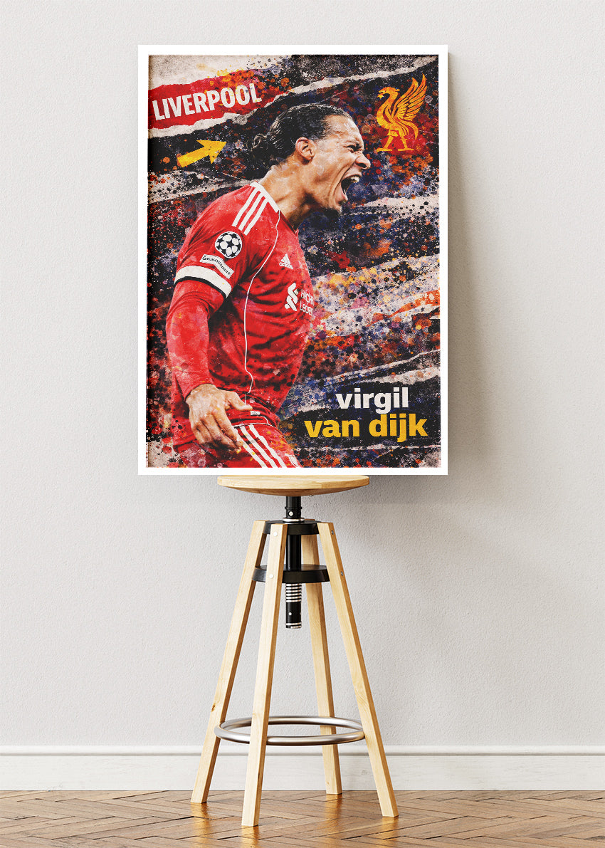 Virgil van Dijk Liverpool Poster Canvas & Print – AI PRINT LAB