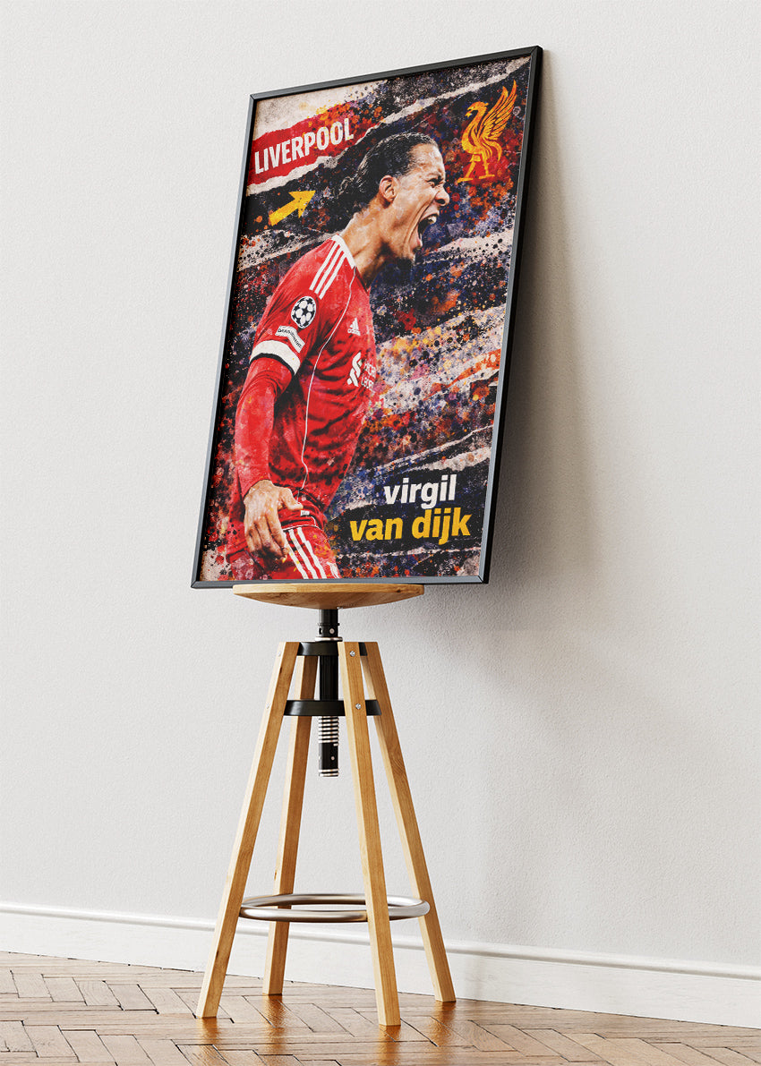 Virgil van Dijk Liverpool Poster Canvas & Print – AI PRINT LAB