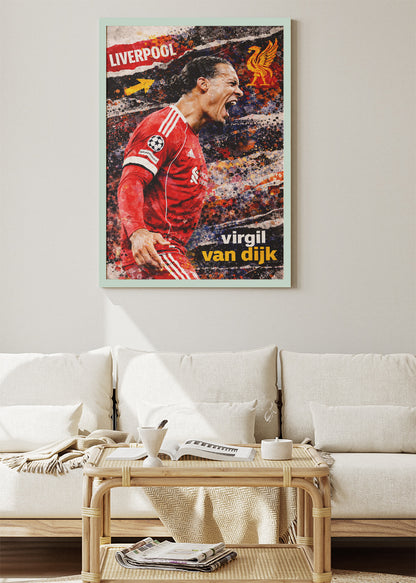 Virgil van Dijk Liverpool Poster Canvas & Print – AI PRINT LAB