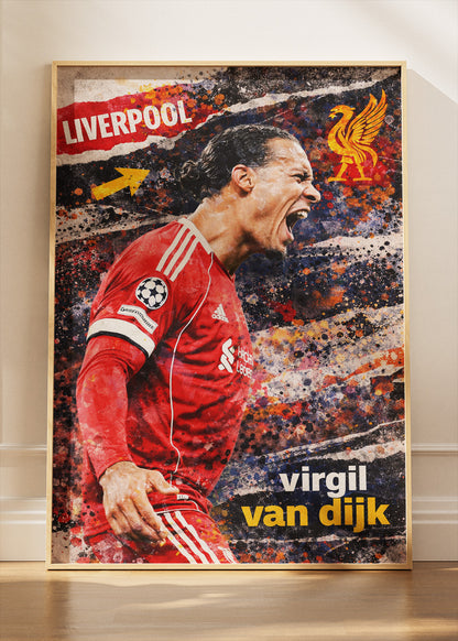 Virgil van Dijk Liverpool Poster Canvas & Print – AI PRINT LAB