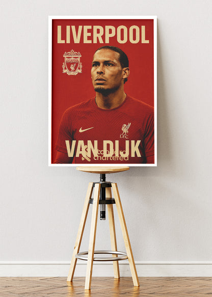 Virgil van Dijk Liverpool Wall Art | Iconic Football Portrait Poster & Canvas