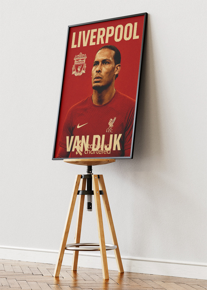 Virgil van Dijk Liverpool Wall Art | Iconic Football Portrait Poster & Canvas