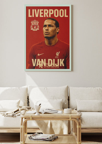 Virgil van Dijk Liverpool Wall Art | Iconic Football Portrait Poster & Canvas