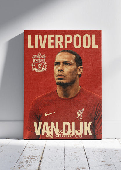 Virgil van Dijk Liverpool Wall Art | Iconic Football Portrait Poster & Canvas