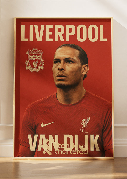 Virgil van Dijk Liverpool Wall Art | Iconic Football Portrait Poster & Canvas