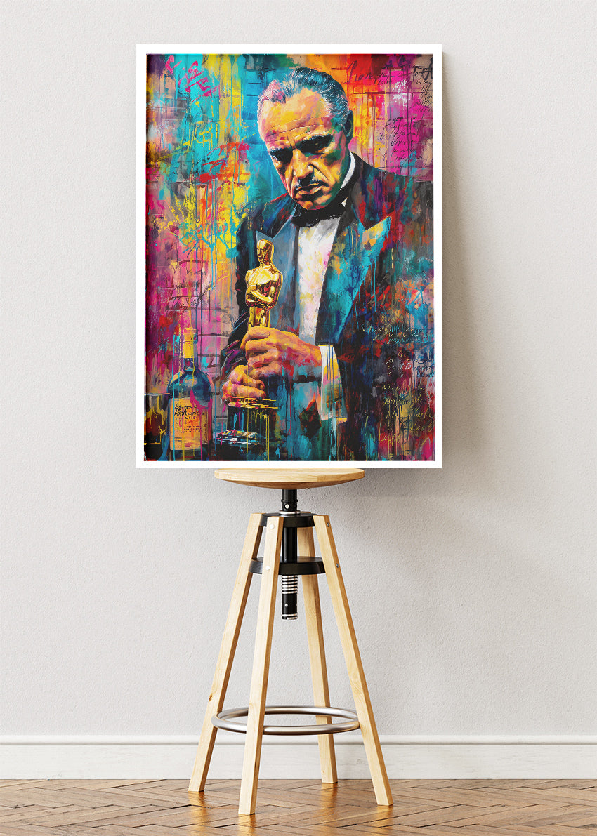 Vito Corleone The Godfather Pop Art Portrait Wall Art Poster & Canvas Print
