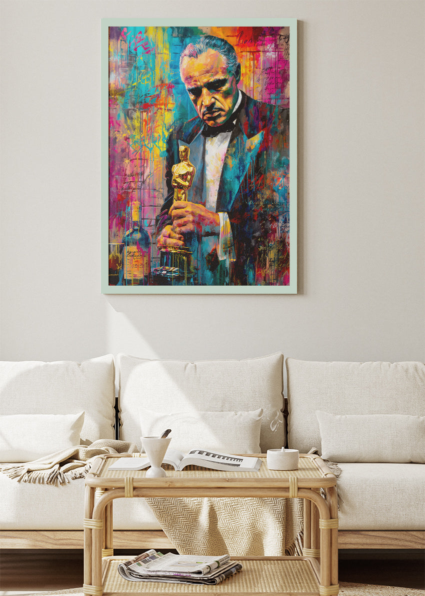 Vito Corleone The Godfather Pop Art Portrait Wall Art Poster & Canvas Print
