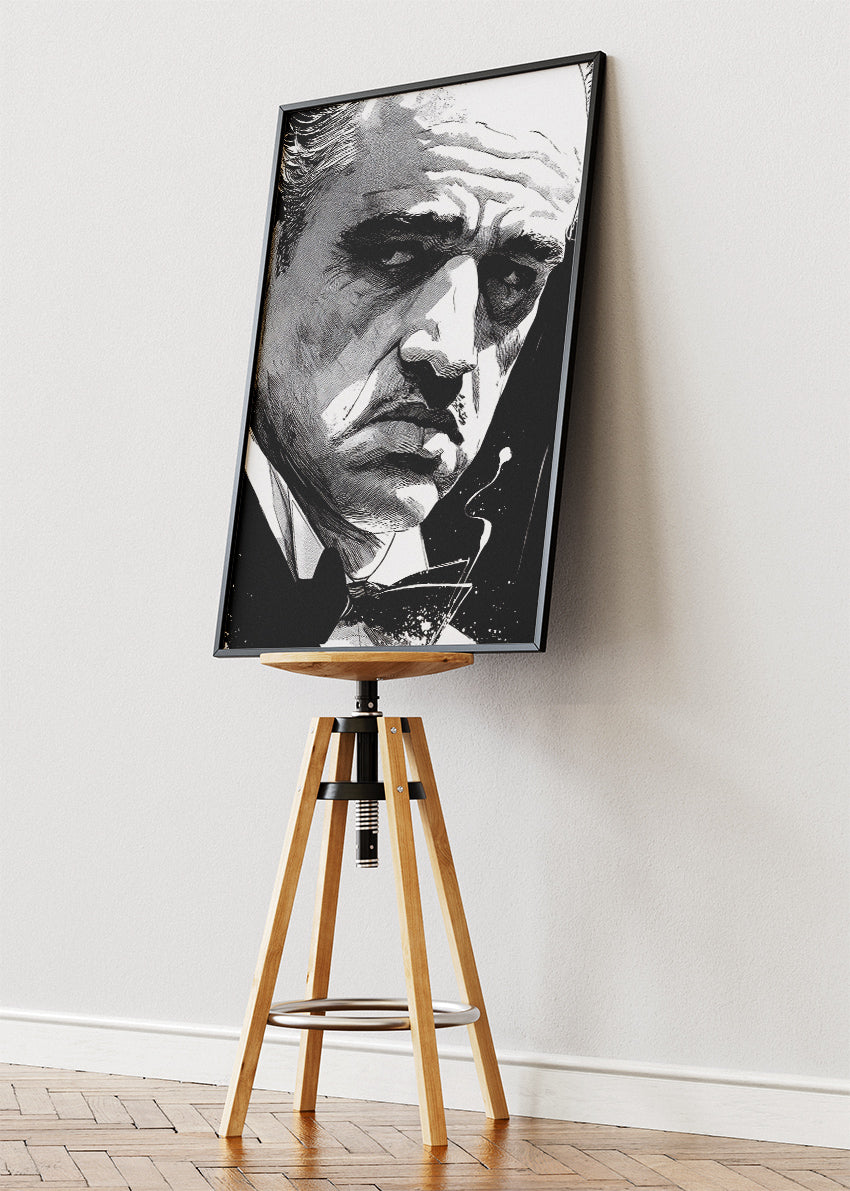 Vito Corleone The Godfather Portrait Wall Art Poster & Canvas