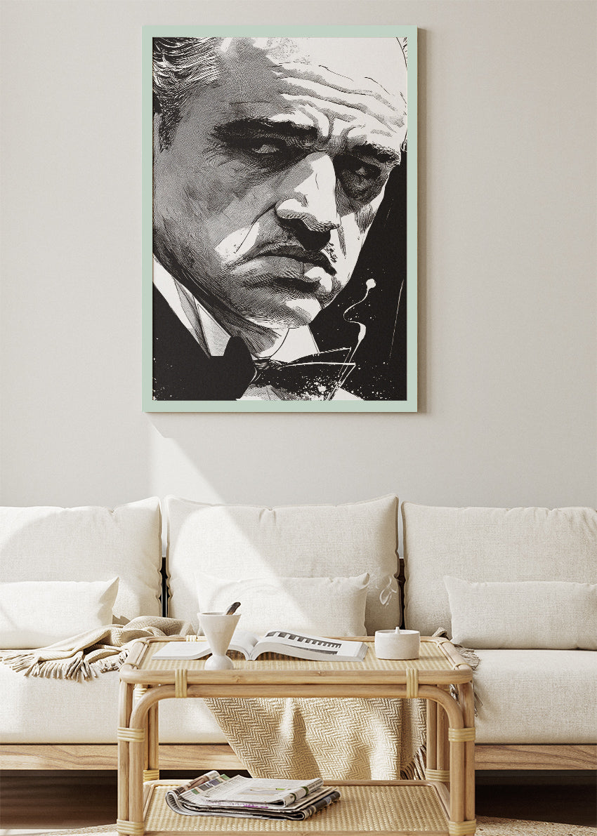 Vito Corleone The Godfather Portrait Wall Art Poster & Canvas