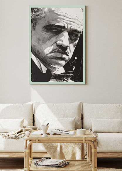 Vito Corleone The Godfather Portrait Wall Art Poster & Canvas