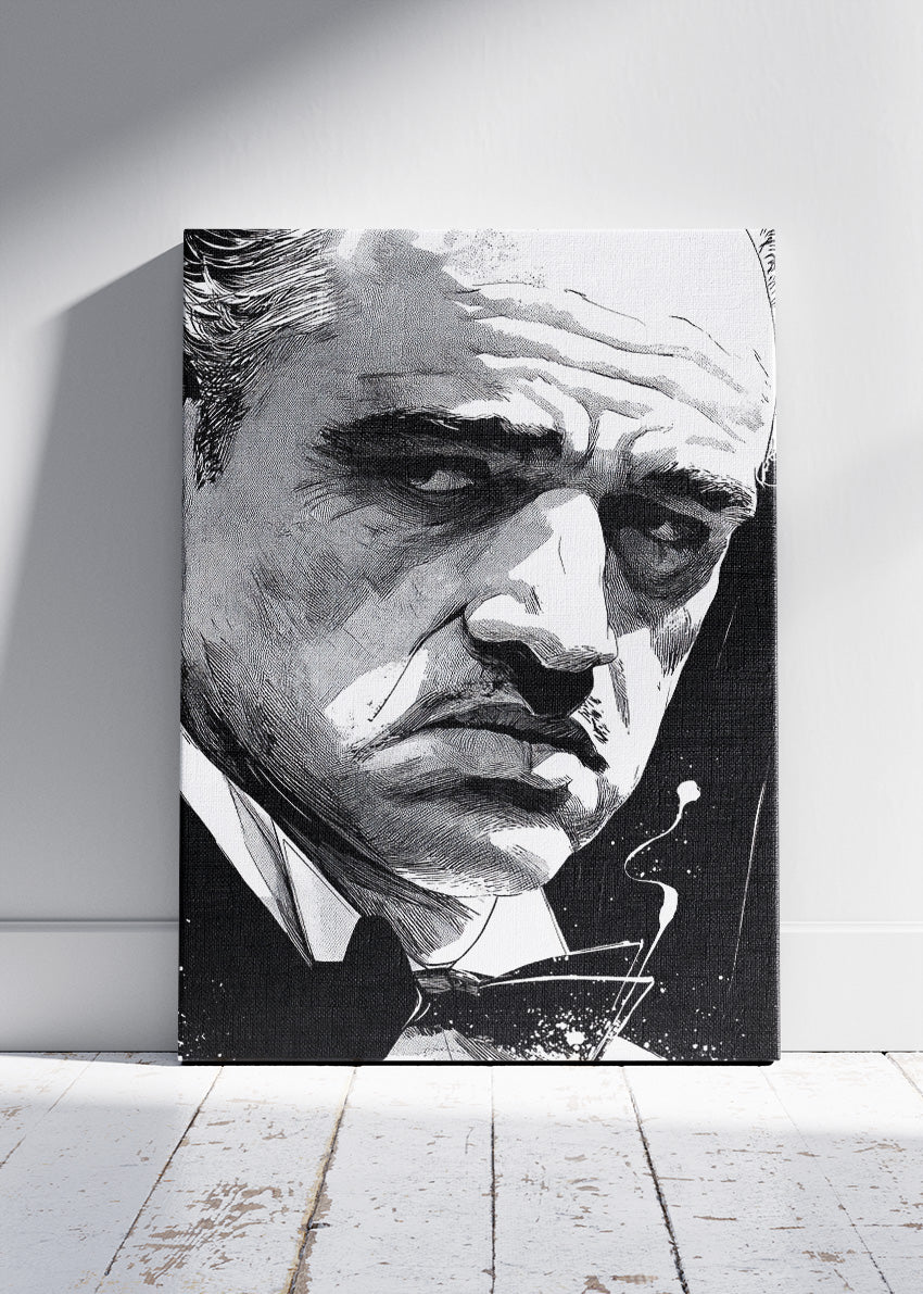 Vito Corleone The Godfather Portrait Wall Art Poster & Canvas