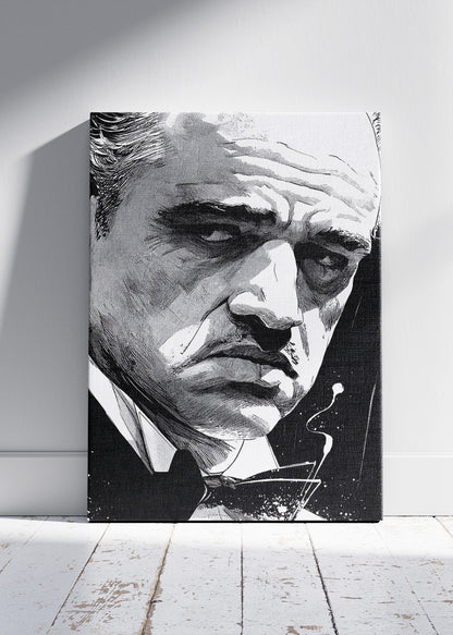 Vito Corleone The Godfather Portrait Wall Art Poster & Canvas
