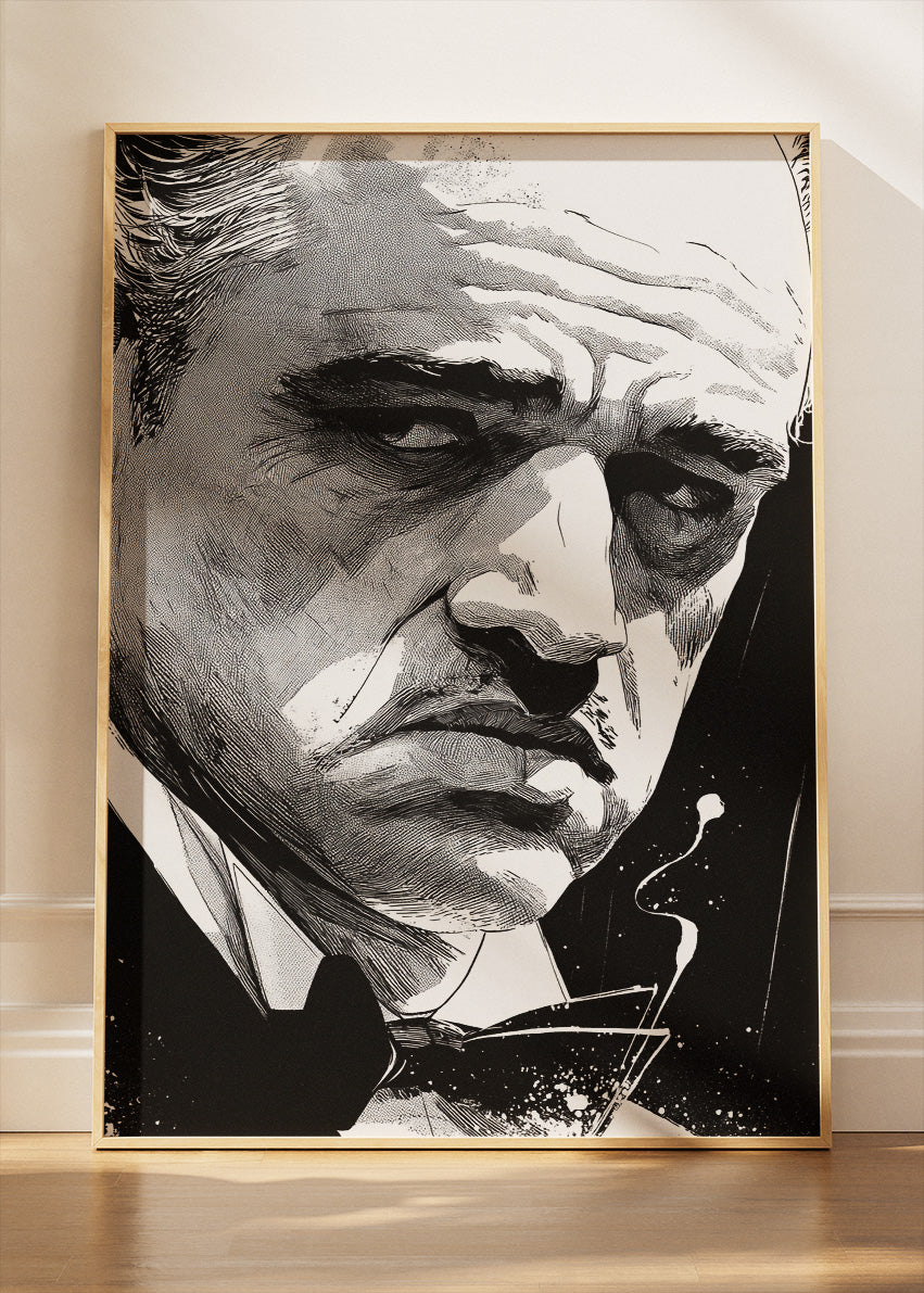 Vito Corleone The Godfather Portrait Wall Art Poster & Canvas