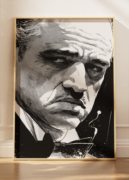 Vito Corleone The Godfather Portrait Wall Art Poster & Canvas
