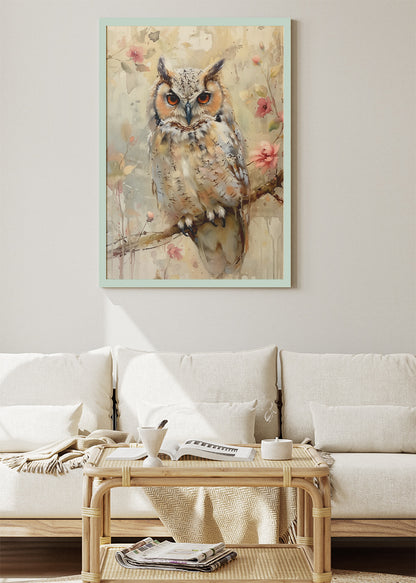 Watercolor Owl Canvas Print & Poster – Soft Nature Animal Wall Art – AI PRINT LAB