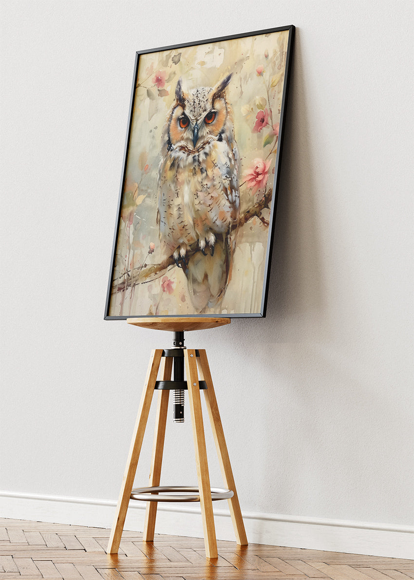 Watercolor Owl Canvas Print & Poster – Soft Nature Animal Wall Art – AI PRINT LAB