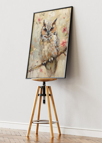 Watercolor Owl Canvas Print & Poster – Soft Nature Animal Wall Art – AI PRINT LAB