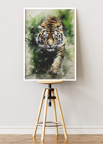 Watercolor Tiger Canvas Print & Poster – Modern Wildlife Wall Art