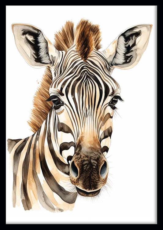 Watercolor Zebra Canvas Print & Poster – T580 – AiPrintLab