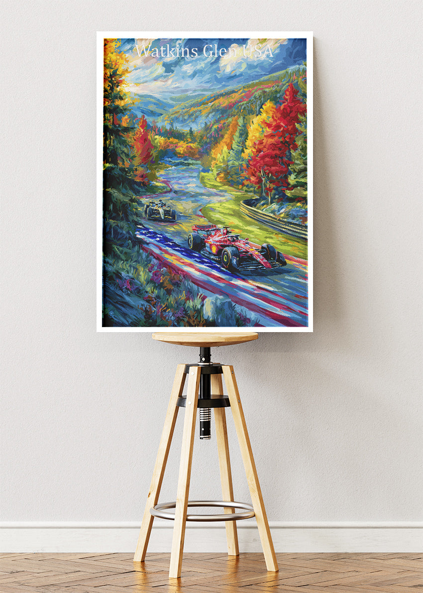 Watkins Glen USA Scenic Formula Racing Canvas Print & Poster – AI PRINT LAB