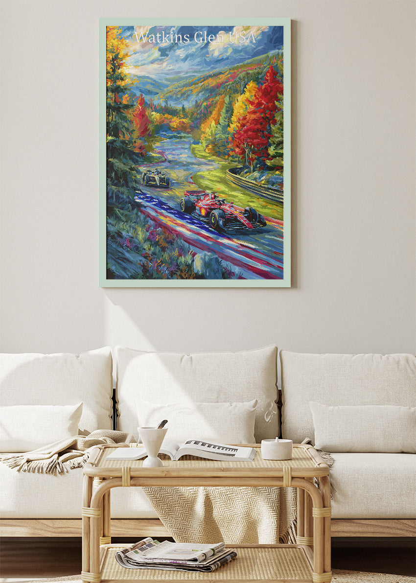 Watkins Glen USA Scenic Formula Racing Canvas Print & Poster – AI PRINT LAB